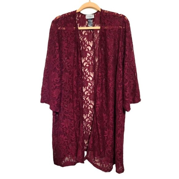 Catherines Tops - #66 Catherines Stunning Open Front Lace Dressy Cardigan, Plus Size 28W NEW